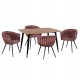 ΣΕΤ ΤΡΑΠΕΖΑΡΙΑΣ 5ΤΜΧ ALIZA HM12122.01 MDF TOP ΣΕ ΦΥΣΙΚΟ--ΣΑΠΙΟ ΜΗΛΟ ΒΕΛΟΥΔΟ