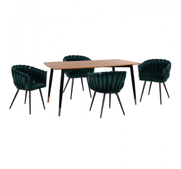 ΣΕΤ ΤΡΑΠΕΖΑΡΙΑΣ 5ΤΜΧ JOLIE HM12123.01 MDF TOP ΣΕ ΦΥΣΙΚΟ--ΚΥΠΑΡΙΣΣΙ ΒΕΛΟΥΔΟ