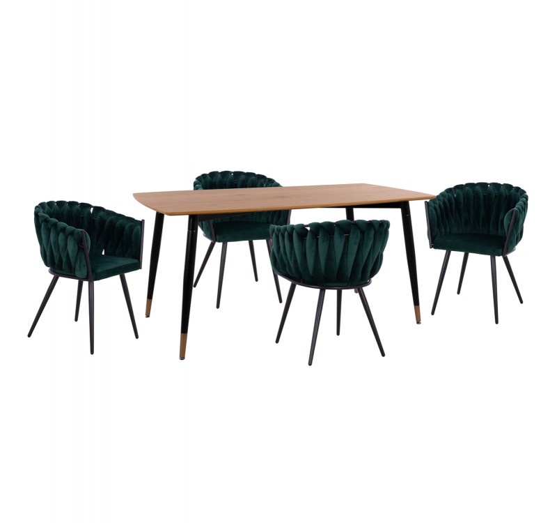 ΣΕΤ ΤΡΑΠΕΖΑΡΙΑΣ 5ΤΜΧ JOLIE HM12123.01 MDF TOP ΣΕ ΦΥΣΙΚΟ--ΚΥΠΑΡΙΣΣΙ ΒΕΛΟΥΔΟ