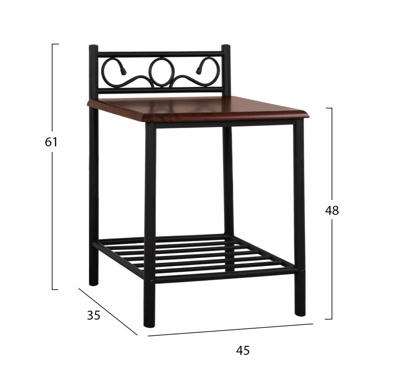 ΣΕΤ ΥΠΝΟΔΩΜΑΤΙΟΥ ΜΕ ΣΤΡΩΜΑ 3ΤΜΧ HM11217 RUBBERWOOD-ΜΕΤΑΛΛΟ