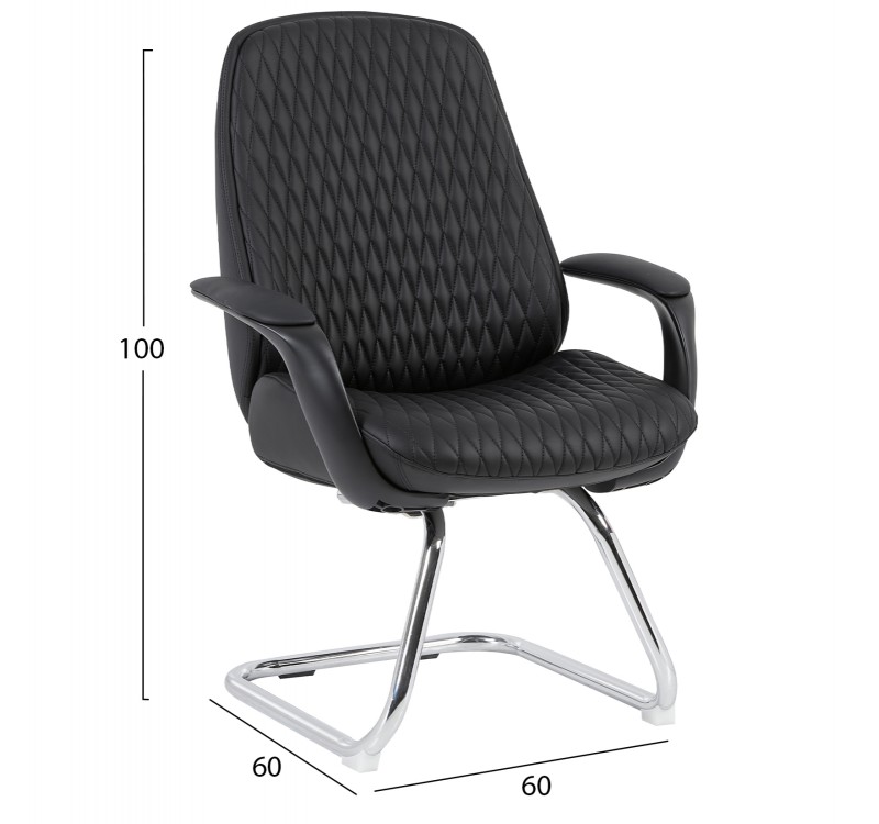 ΚΑΡΕΚΛΑ ΕΠΙΣΚΕΠΤΗ VELUM-s HM1235.01 ΜΑΥΡO PU--ΒΑΣΗ ΧΡΩΜΙΟΥ 71x60x100Υεκ.