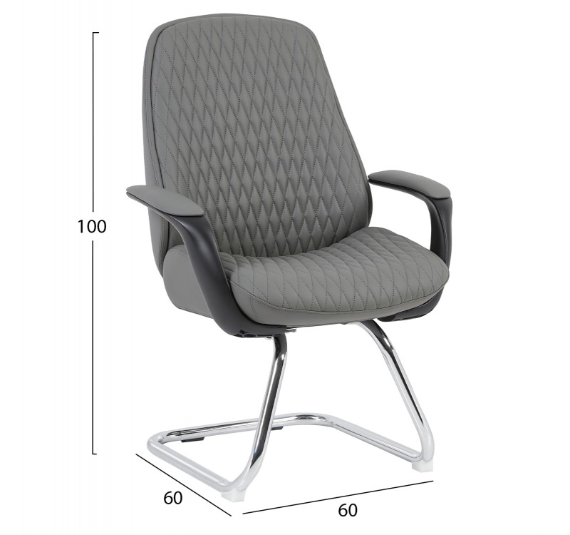 ΚΑΡΕΚΛΑ ΕΠΙΣΚΕΠΤΗ VELUM-s HM1235.10 ΓΚΡΙ PU--ΒΑΣΗ ΧΡΩΜΙΟΥ 71x60x100Υεκ.