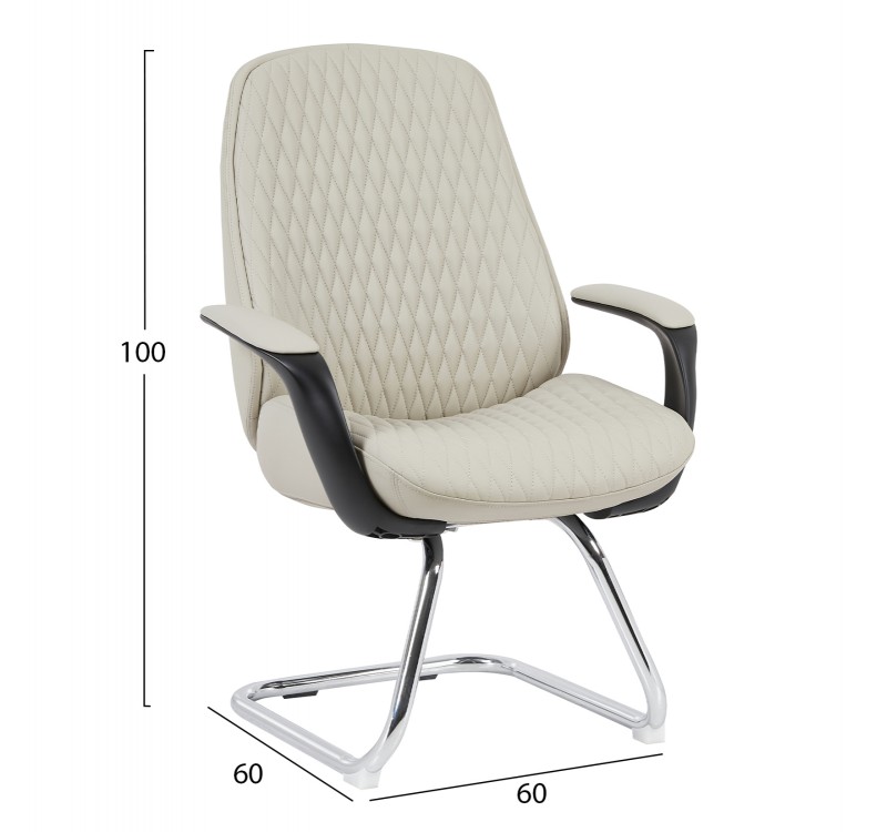 ΚΑΡΕΚΛΑ ΕΠΙΣΚΕΠΤΗ VELUM-s HM1235.02 ΜΠΕΖ PU--ΒΑΣΗ ΧΡΩΜΙΟΥ 71x60x100Υεκ.