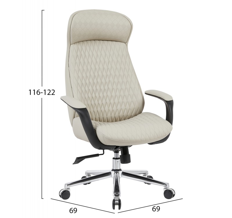 ΚΑΡΕΚΛΑ ΓΡΑΦΕΙΟΥ VELUM HM1233.02 ΜΠΕΖ PU--ΒΑΣΗ ΧΡΩΜΙΟΥ 71x69x116-122Υεκ.