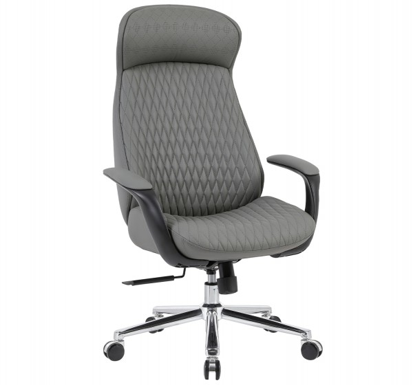 ΚΑΡΕΚΛΑ ΓΡΑΦΕΙΟΥ VELUM HM1233.10 ΓΚΡΙ PU--ΒΑΣΗ ΧΡΩΜΙΟΥ 71x69x116-122Υεκ.