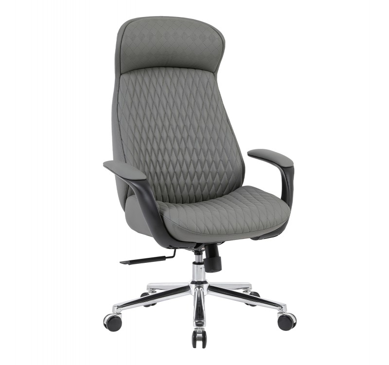 ΚΑΡΕΚΛΑ ΓΡΑΦΕΙΟΥ VELUM HM1233.10 ΓΚΡΙ PU--ΒΑΣΗ ΧΡΩΜΙΟΥ 71x69x116-122Υεκ.