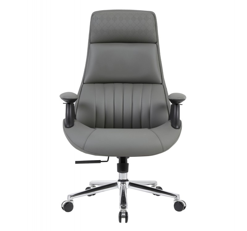 ΚΑΡΕΚΛΑ ΓΡΑΦΕΙΟΥ HM1234.10 ΓΚΡΙ PU--ΒΑΣΗ ΧΡΩΜΙΟΥ 73x70x115-121Υεκ.