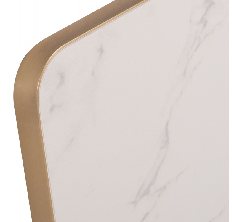 ΕΠΙΦΑΝΕΙΑ ΤΡΑΠΕΖΙΟΥ SINTERED STONE ΤΕΤΡΑΓΩΝΗ HM6654.12 ΠΛΑΙΣΙΟ ALU ΧΡΥΣΟ 70x70εκ.