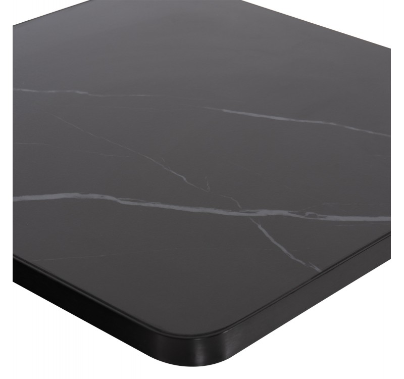 ΕΠΙΦΑΝΕΙΑ ΤΡΑΠΕΖΙΟΥ SINTERED STONE ΤΕΤΡΑΓΩΝΗ HM6654.03 ΠΛΑΙΣΙΟ ALU ΜΑΥΡΟ 70x70εκ.