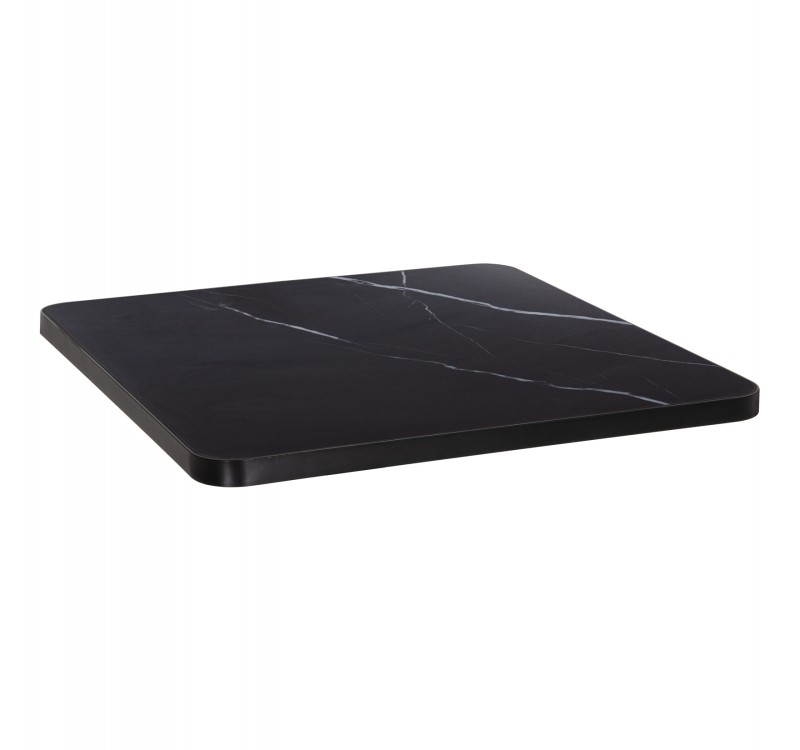 ΕΠΙΦΑΝΕΙΑ ΤΡΑΠΕΖΙΟΥ SINTERED STONE ΤΕΤΡΑΓΩΝΗ HM6654.03 ΠΛΑΙΣΙΟ ALU ΜΑΥΡΟ 70x70εκ.
