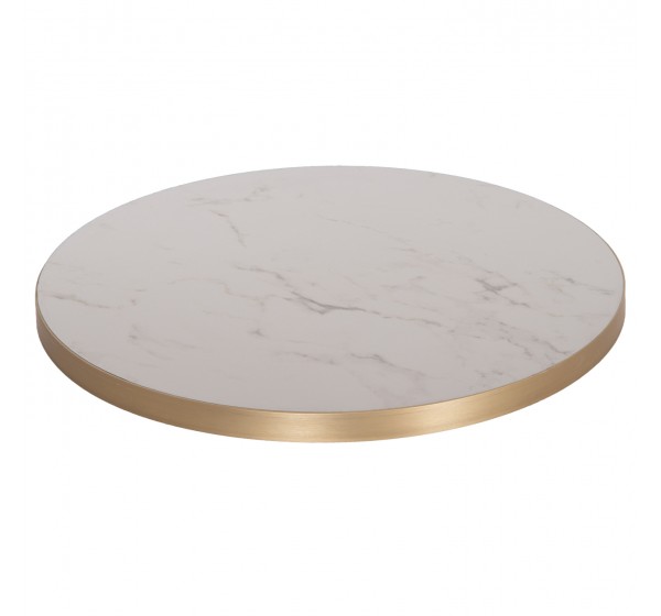 ΕΠΙΦΑΝΕΙΑ ΤΡΑΠΕΖΙΟΥ SINTERED STONE HM6652.12 ΜΕ ΠΛΑΙΣΙΟ ALU ΧΡΥΣΟ Φ60εκ.