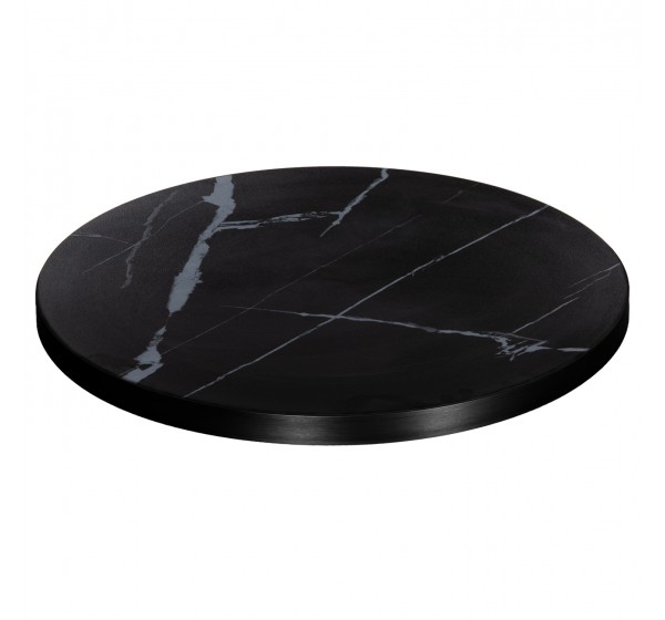 ΕΠΙΦΑΝΕΙΑ ΤΡΑΠΕΖΙΟΥ SINTERED STONE HM6652.03 ΜΕ ΠΛΑΙΣΙΟ ALU ΜΑΥΡΟ Φ60εκ.