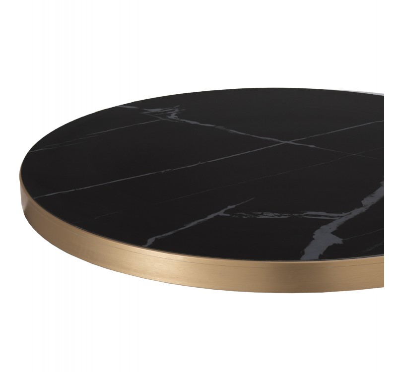 ΕΠΙΦΑΝΕΙΑ ΤΡΑΠΕΖΙΟΥ SINTERED STONE HM6652.13 ΜΕ ΠΛΑΙΣΙΟ ALU ΧΡΥΣΟ Φ60εκ.