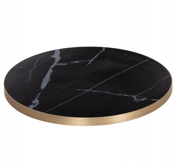 ΕΠΙΦΑΝΕΙΑ ΤΡΑΠΕΖΙΟΥ SINTERED STONE HM6652.13 ΜΕ ΠΛΑΙΣΙΟ ALU ΧΡΥΣΟ Φ60εκ.