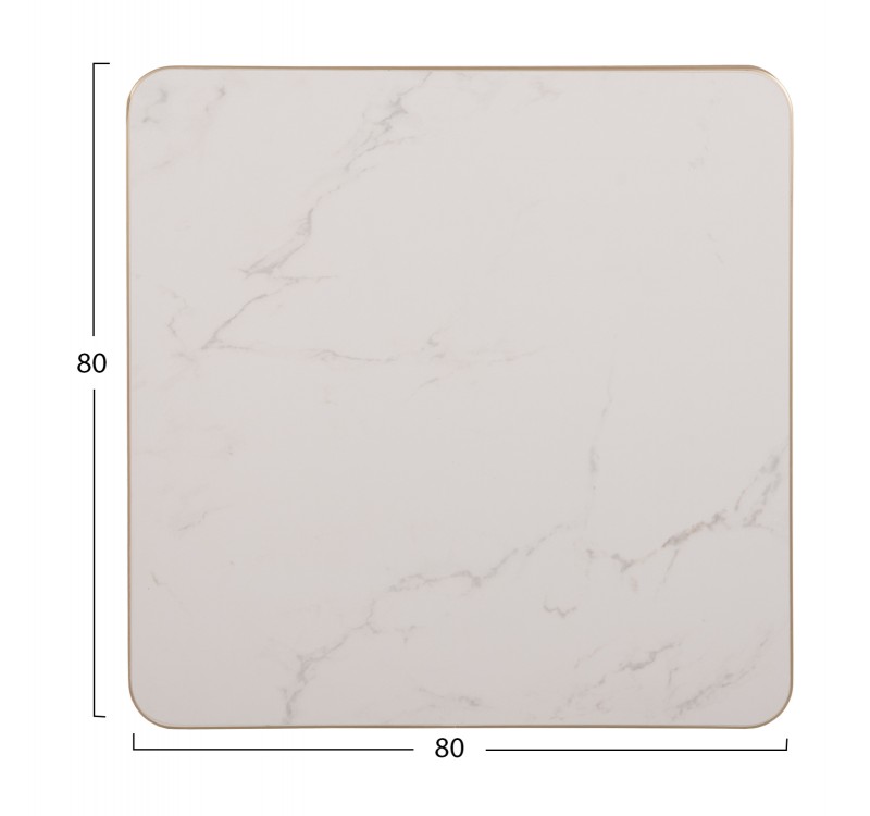 ΕΠΙΦΑΝΕΙΑ ΤΡΑΠΕΖΙΟΥ SINTERED STONE ΤΕΤΡΑΓΩΝΗ HM6655.12 ΠΛΑΙΣΙΟ ALU ΧΡΥΣΟ 80x80εκ.
