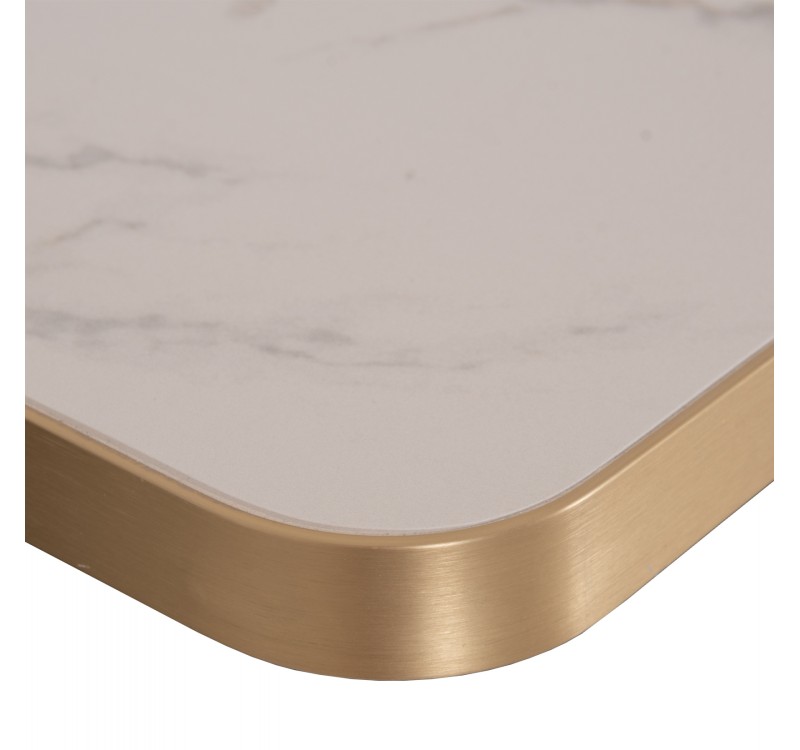 ΕΠΙΦΑΝΕΙΑ ΤΡΑΠΕΖΙΟΥ SINTERED STONE ΤΕΤΡΑΓΩΝΗ HM6655.12 ΠΛΑΙΣΙΟ ALU ΧΡΥΣΟ 80x80εκ.