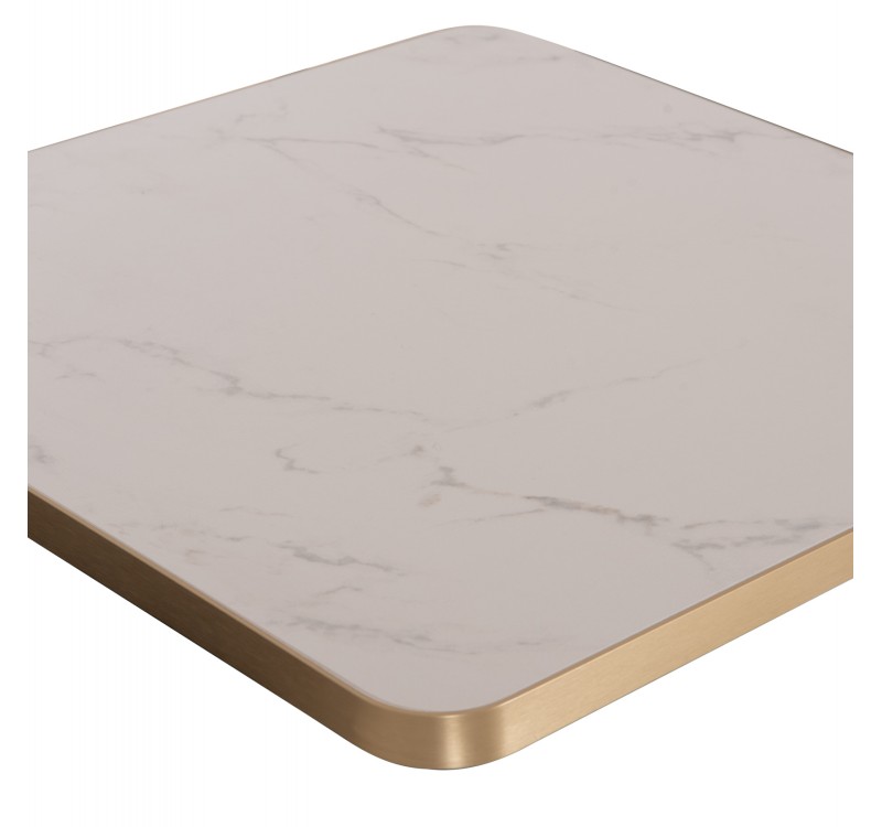 ΕΠΙΦΑΝΕΙΑ ΤΡΑΠΕΖΙΟΥ SINTERED STONE ΤΕΤΡΑΓΩΝΗ HM6655.12 ΠΛΑΙΣΙΟ ALU ΧΡΥΣΟ 80x80εκ.