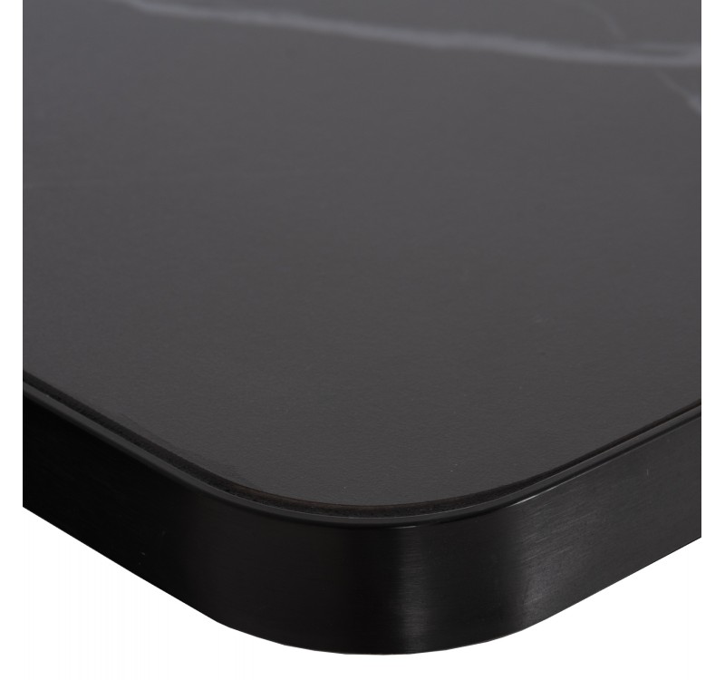ΕΠΙΦΑΝΕΙΑ ΤΡΑΠΕΖΙΟΥ SINTERED STONE ΤΕΤΡΑΓΩΝΗ HM6655.03 ΠΛΑΙΣΙΟ ALU ΜΑΥΡΟ 80x80εκ.
