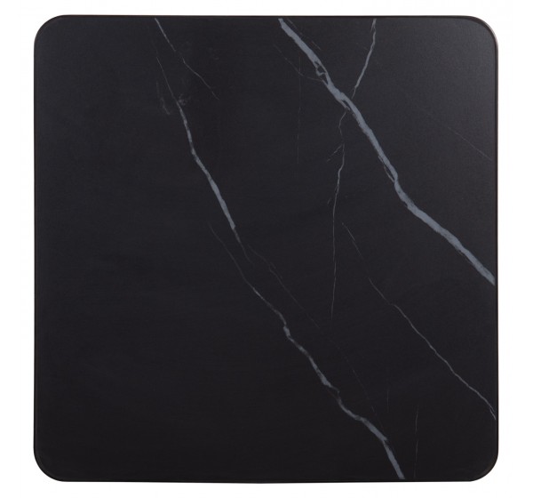 ΕΠΙΦΑΝΕΙΑ ΤΡΑΠΕΖΙΟΥ SINTERED STONE ΤΕΤΡΑΓΩΝΗ HM6655.03 ΠΛΑΙΣΙΟ ALU ΜΑΥΡΟ 80x80εκ.