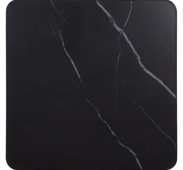 ΕΠΙΦΑΝΕΙΑ ΤΡΑΠΕΖΙΟΥ SINTERED STONE ΤΕΤΡΑΓΩΝΗ HM6655.03 ΠΛΑΙΣΙΟ ALU ΜΑΥΡΟ 80x80εκ.