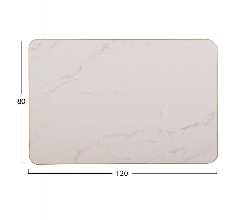 ΕΠΙΦΑΝΕΙΑ ΤΡΑΠΕΖΙΟΥ SINTERED STONE ΟΡΘΟΓΩΝΙΑ HM6656.12 ΠΛΑΙΣΙΟ ALU ΧΡΥΣΟ 120x80εκ.
