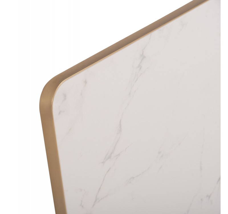 ΕΠΙΦΑΝΕΙΑ ΤΡΑΠΕΖΙΟΥ SINTERED STONE ΟΡΘΟΓΩΝΙΑ HM6656.12 ΠΛΑΙΣΙΟ ALU ΧΡΥΣΟ 120x80εκ.