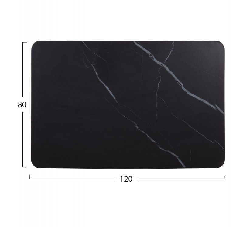 ΕΠΙΦΑΝΕΙΑ ΤΡΑΠΕΖΙΟΥ SINTERED STONE ΟΡΘΟΓΩΝΙΑ HM6656.03 ΠΛΑΙΣΙΟ ALU ΜΑΥΡΟ 120x80εκ.