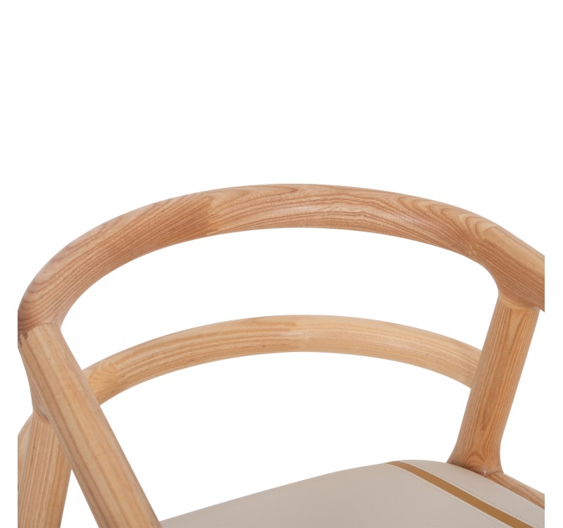 ΠΟΛΥΘΡΟΝΑ ΤΡΑΠΕΖΑΡΙΑΣ EFFY HM18393.01 ΦΡΑΞΙΝΟΣ ΣΕ OAK-ΚΑΘΙΣΜΑ ΕΚΡΟΥ PU 60x58x71Υεκ