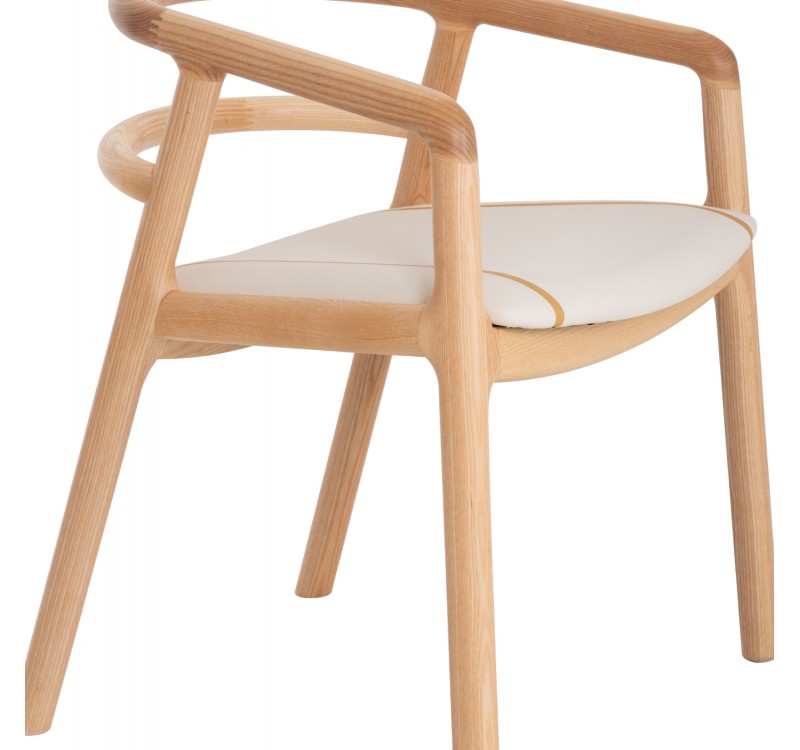 ΠΟΛΥΘΡΟΝΑ ΤΡΑΠΕΖΑΡΙΑΣ EFFY HM18393.01 ΦΡΑΞΙΝΟΣ ΣΕ OAK-ΚΑΘΙΣΜΑ ΕΚΡΟΥ PU 60x58x71Υεκ