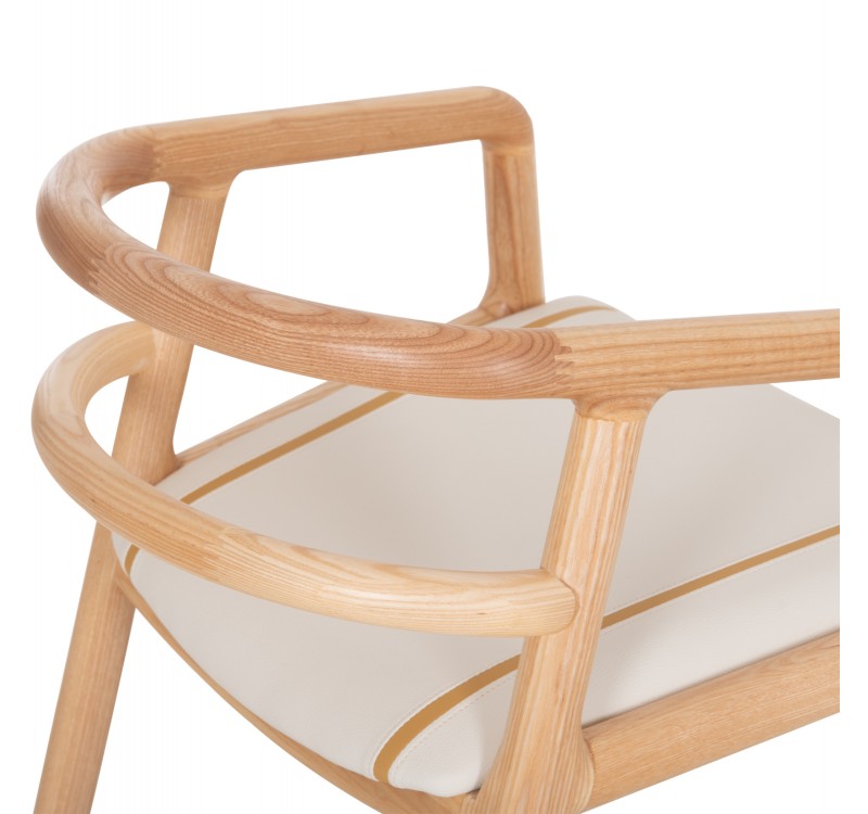 ΠΟΛΥΘΡΟΝΑ ΤΡΑΠΕΖΑΡΙΑΣ EFFY HM18393.01 ΦΡΑΞΙΝΟΣ ΣΕ OAK-ΚΑΘΙΣΜΑ ΕΚΡΟΥ PU 60x58x71Υεκ