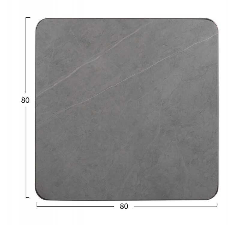 ΕΠΙΦΑΝΕΙΑ ΤΡΑΠΕΖΙΟΥ SINTERED STONE ΤΕΤΡΑΓΩΝΗ HM6655.05 ΠΛΑΙΣΙΟ ALU ΓΚΡΙ 80x80εκ.