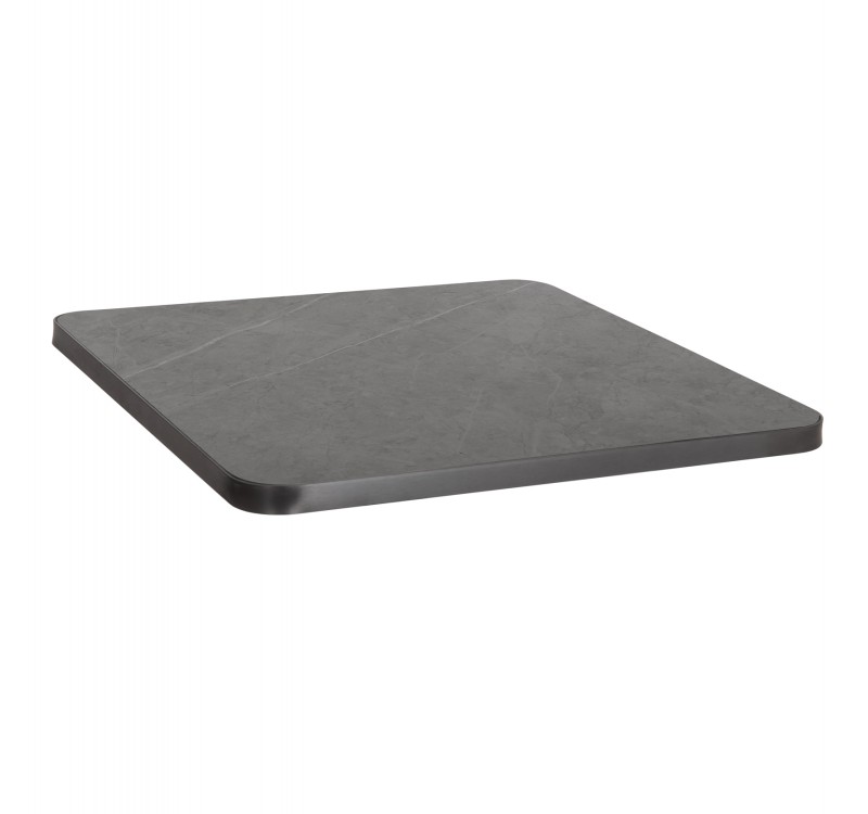 ΕΠΙΦΑΝΕΙΑ ΤΡΑΠΕΖΙΟΥ SINTERED STONE ΤΕΤΡΑΓΩΝΗ HM6655.05 ΠΛΑΙΣΙΟ ALU ΓΚΡΙ 80x80εκ.