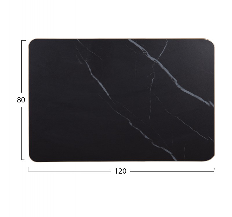 ΕΠΙΦΑΝΕΙΑ ΤΡΑΠΕΖΙΟΥ SINTERED STONE ΟΡΘΟΓΩΝΙΑ HM6656.13 ΠΛΑΙΣΙΟ ALU ΧΡΥΣΟ 120x80εκ.