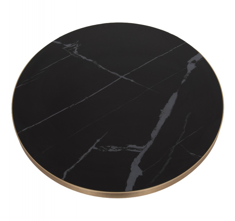 ΕΠΙΦΑΝΕΙΑ ΤΡΑΠΕΖΙΟΥ SINTERED STONE HM6653.13 ΜΕ ΠΛΑΙΣΙΟ ALU ΧΡΥΣΟ Φ70εκ.