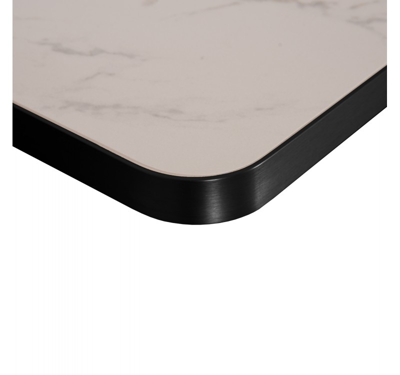 ΕΠΙΦΑΝΕΙΑ ΤΡΑΠΕΖΙΟΥ SINTERED STONE ΤΕΤΡΑΓΩΝΗ HM6654.02 ΠΛΑΙΣΙΟ ALU ΜΑΥΡΟ 70x70εκ.