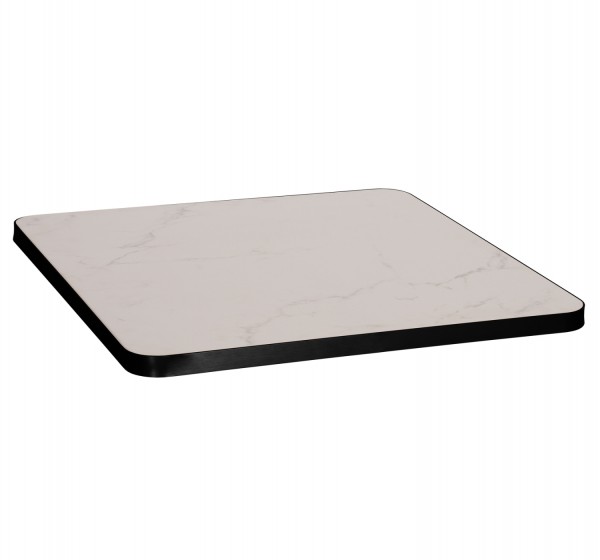 ΕΠΙΦΑΝΕΙΑ ΤΡΑΠΕΖΙΟΥ SINTERED STONE HM6654.02 WHITE MARBLE--ΠΛΑΙΣΙΟ ALU ΜΑΥΡΟ 70x70εκ.