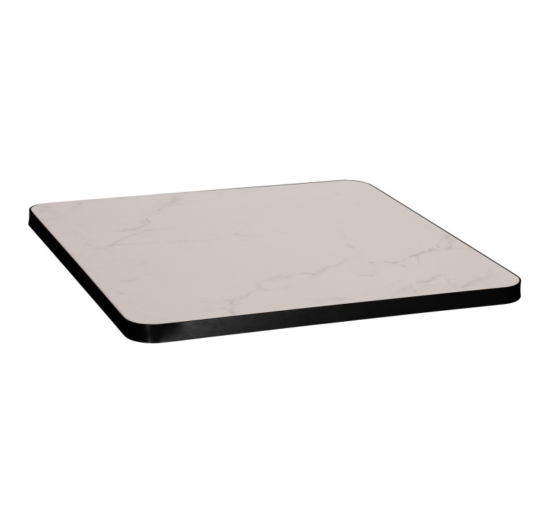 ΕΠΙΦΑΝΕΙΑ ΤΡΑΠΕΖΙΟΥ SINTERED STONE ΤΕΤΡΑΓΩΝΗ HM6654.02 ΠΛΑΙΣΙΟ ALU ΜΑΥΡΟ 70x70εκ.