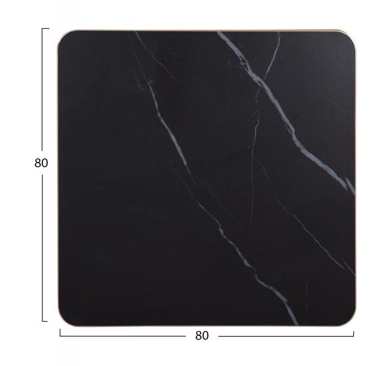 ΕΠΙΦΑΝΕΙΑ ΤΡΑΠΕΖΙΟΥ SINTERED STONE ΤΕΤΡΑΓΩΝΗ HM6655.13 ΠΛΑΙΣΙΟ ALU ΧΡΥΣΟ 80x80εκ.