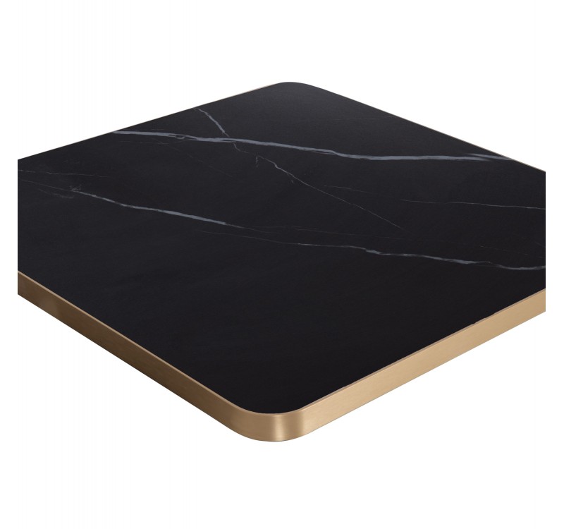 ΕΠΙΦΑΝΕΙΑ ΤΡΑΠΕΖΙΟΥ SINTERED STONE ΤΕΤΡΑΓΩΝΗ HM6655.13 ΠΛΑΙΣΙΟ ALU ΧΡΥΣΟ 80x80εκ.