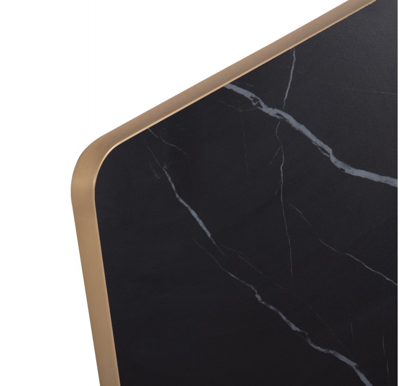 ΕΠΙΦΑΝΕΙΑ ΤΡΑΠΕΖΙΟΥ SINTERED STONE ΤΕΤΡΑΓΩΝΗ HM6655.13 ΠΛΑΙΣΙΟ ALU ΧΡΥΣΟ 80x80εκ.