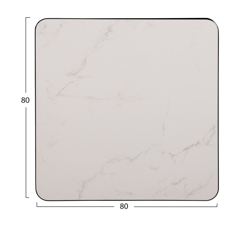 ΕΠΙΦΑΝΕΙΑ ΤΡΑΠΕΖΙΟΥ SINTERED STONE ΤΕΤΡΑΓΩΝΗ HM6655.02 ΠΛΑΙΣΙΟ ALU ΜΑΥΡΟ 80x80εκ.