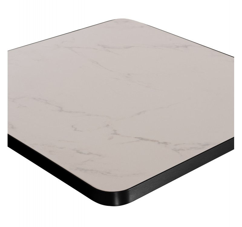 ΕΠΙΦΑΝΕΙΑ ΤΡΑΠΕΖΙΟΥ SINTERED STONE ΤΕΤΡΑΓΩΝΗ HM6655.02 ΠΛΑΙΣΙΟ ALU ΜΑΥΡΟ 80x80εκ.