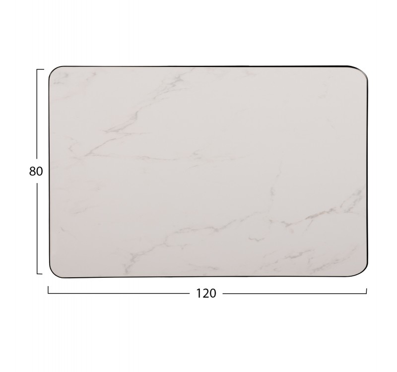 ΕΠΙΦΑΝΕΙΑ ΤΡΑΠΕΖΙΟΥ SINTERED STONE ΟΡΘΟΓΩΝΙΑ HM6656.02 ΠΛΑΙΣΙΟ ALU ΜΑΥΡΟ 120x80εκ.