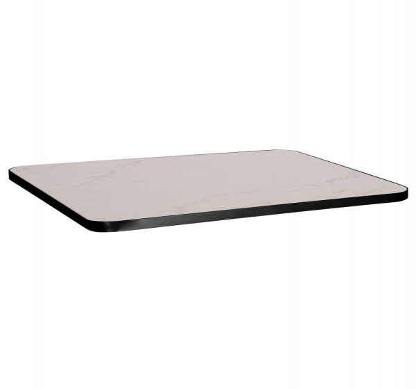 ΕΠΙΦΑΝΕΙΑ ΤΡΑΠΕΖΙΟΥ SINTERED STONE HM6656.02 WHITE MARBLE-ΠΛΑΙΣΙΟ ALU ΜΑΥΡΟ 120x80εκ.